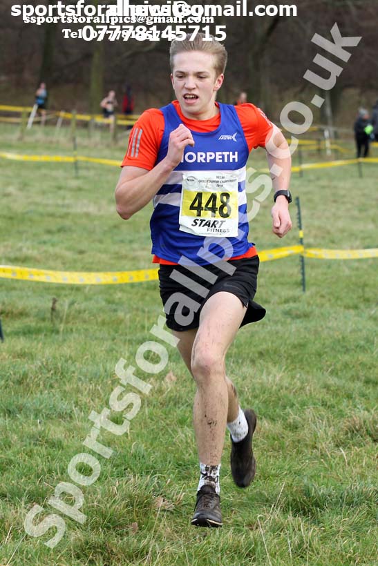 Mens under-17s cross country, 2019 North Eastern Cross Country Champs., Alnwick, Northumberland.  Photo: David T. Hewitson/Sports for All Pics